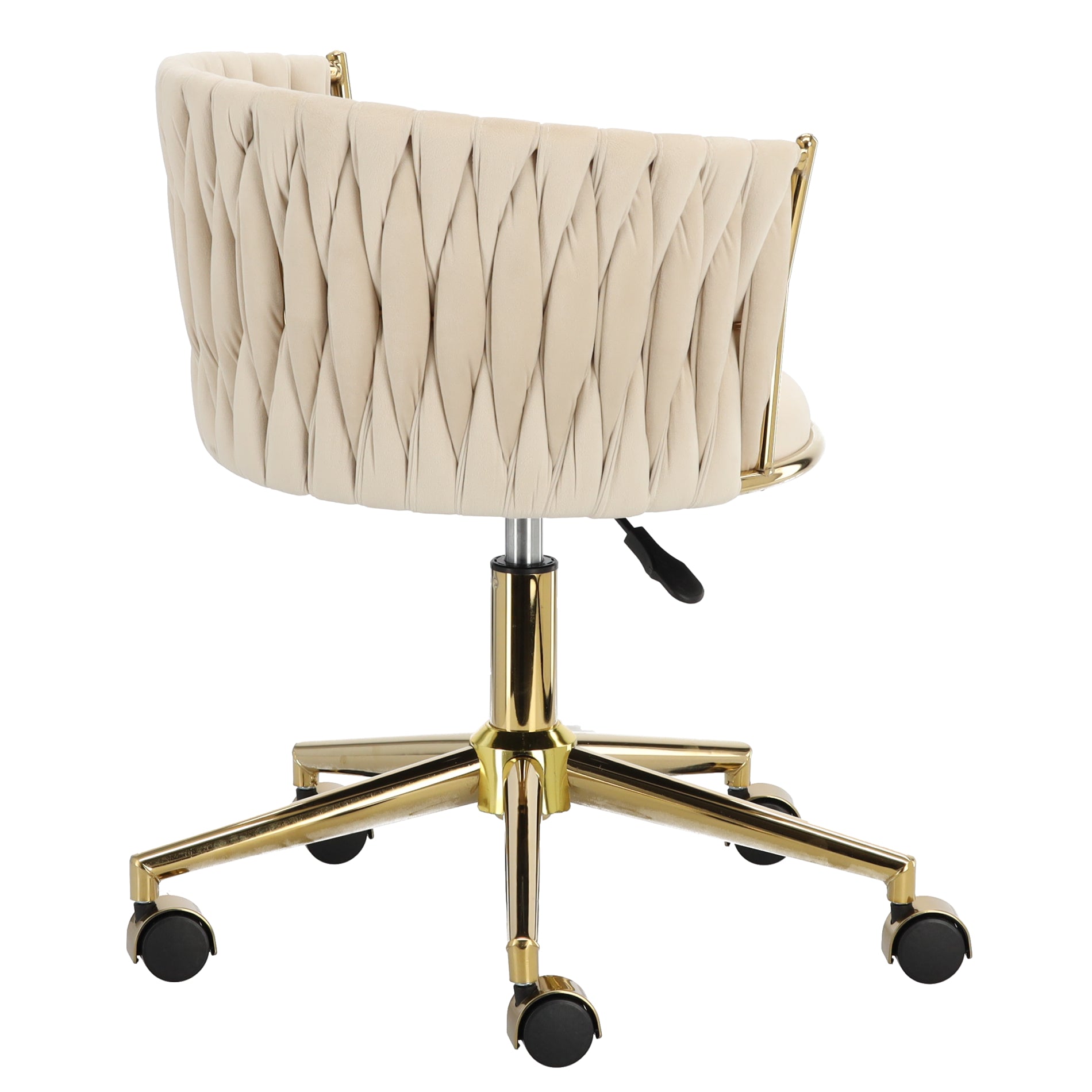 Meistro kėdė Velvet Gold su atlošu – smėlio spalvos