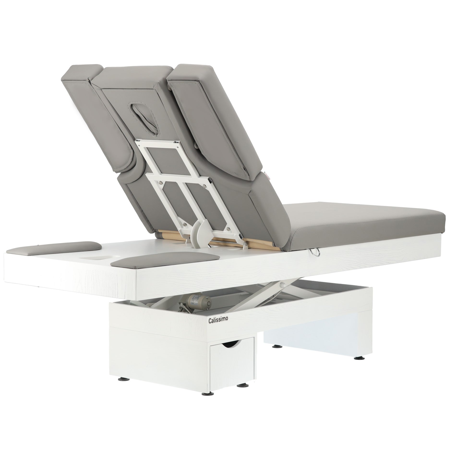 Elektrinis masažo stalas / kosmetologinis gultas su šildymu ir LED apšvietimu F245 – pilkas