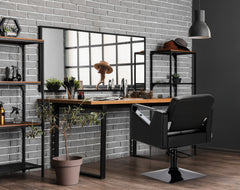 Kirpyklos kėdė Toma BLACK, su pakoju - juoda