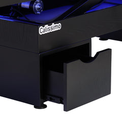 Elektrinis masažo stalas / kosmetologinis gultas su šildymu ir LED apšvietimu F245 – juodas