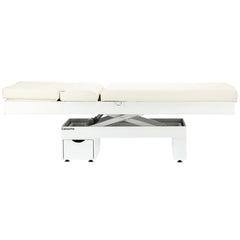 Elektrinis masažo stalas / kosmetologinis gultas su šildymu ir LED apšvietimu F245 – baltas