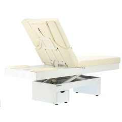 Elektrinis masažo stalas / kosmetologinis gultas su šildymu ir LED apšvietimu F245 – kreminis