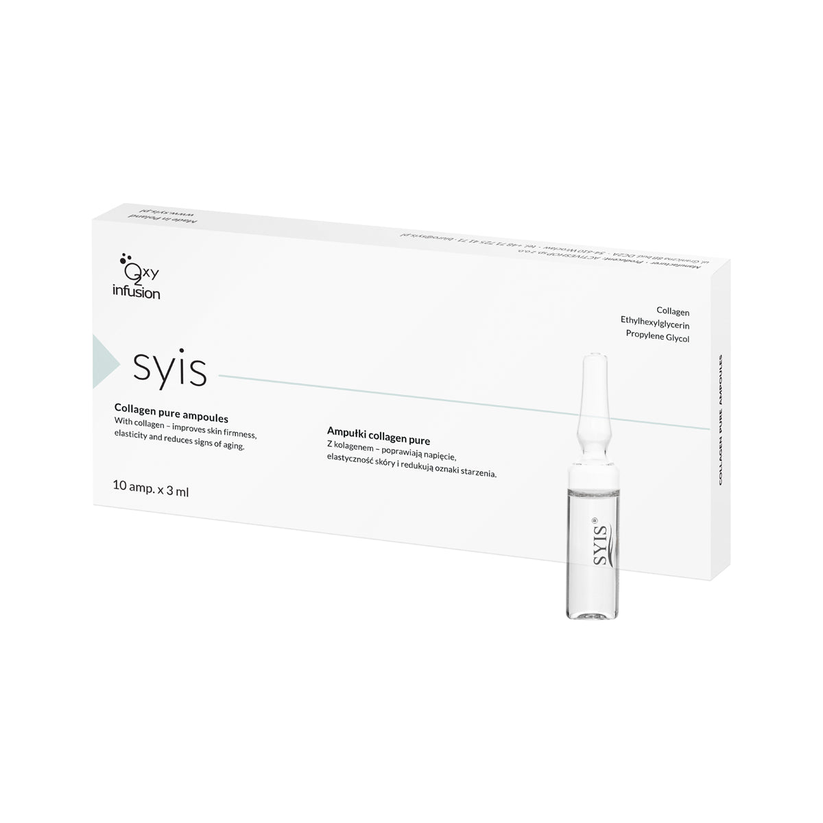 SYIS grynojo kolageno ampulės 100% – 10 x 3 ml
