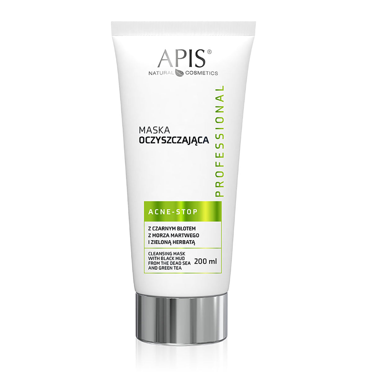 Valomoji veido kaukė su Negyvosios jūros purvu ir žaliąja arbata 200 ml – APIS Acne-Stop