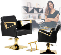 Kirpyklos kėdė Toma GOLD, su pakoju - juoda