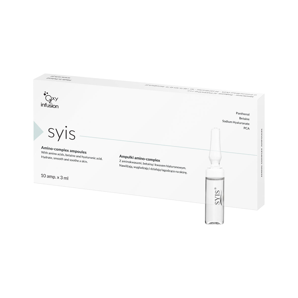 SYIS Amino-Complex ampulės – intensyvus drėkinimas, odos atstatymas ir apsauga – 10 x 3 ml