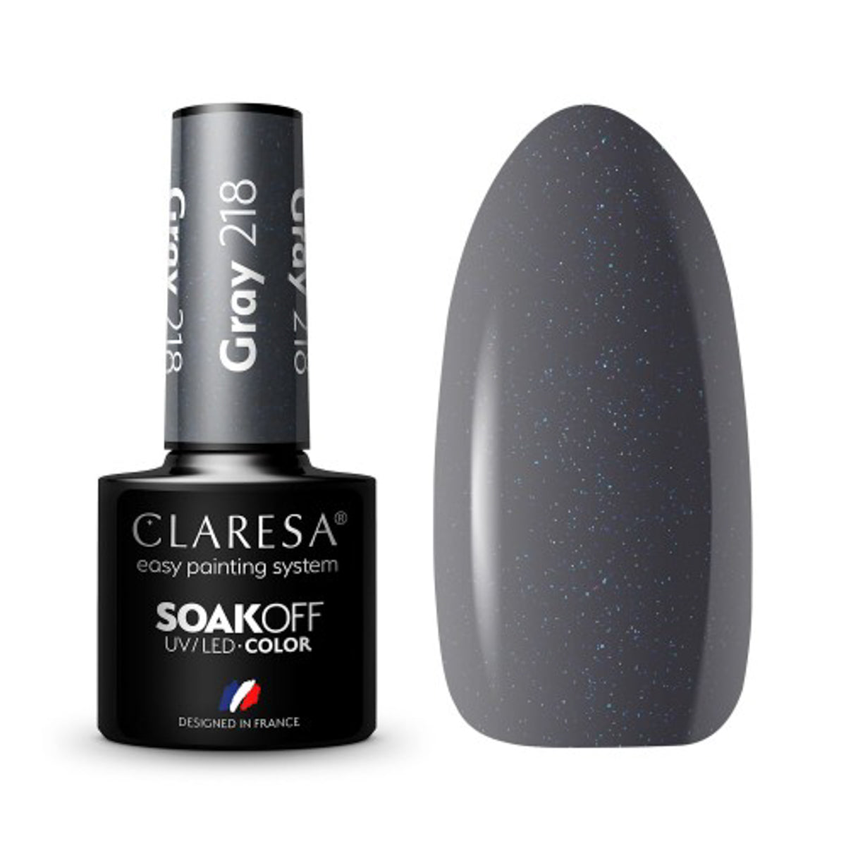 CLARESA Hybrid nail polish GRAY 218 -5g