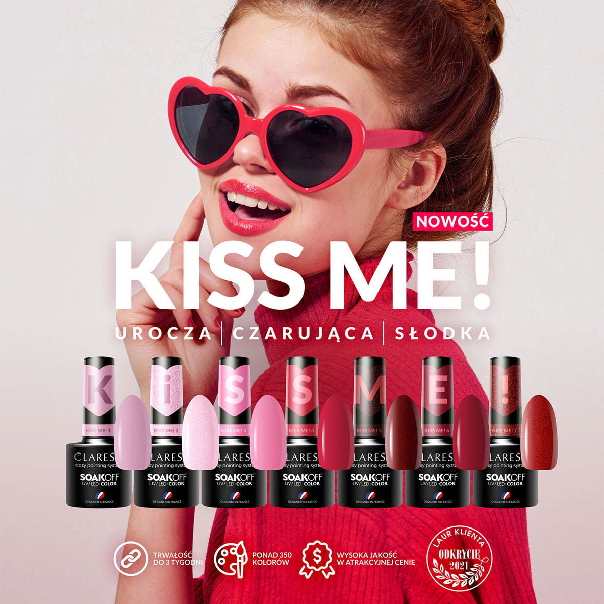 Hibridinis gelinis lakas CLARESA Kiss Me! 4, 5 g