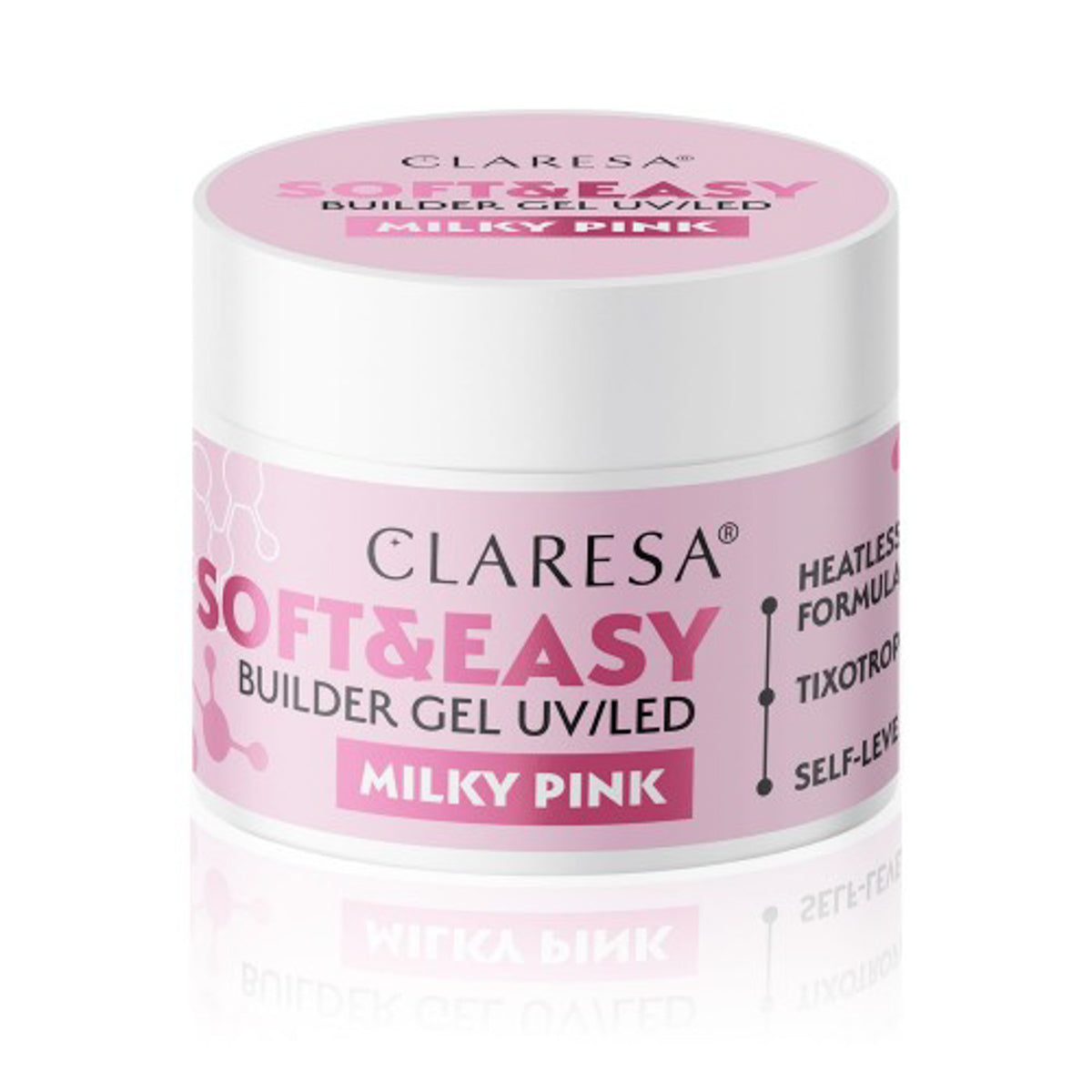 Statybinis nagų gelis CLARESA Soft & Easy Milky Pink, 12 g