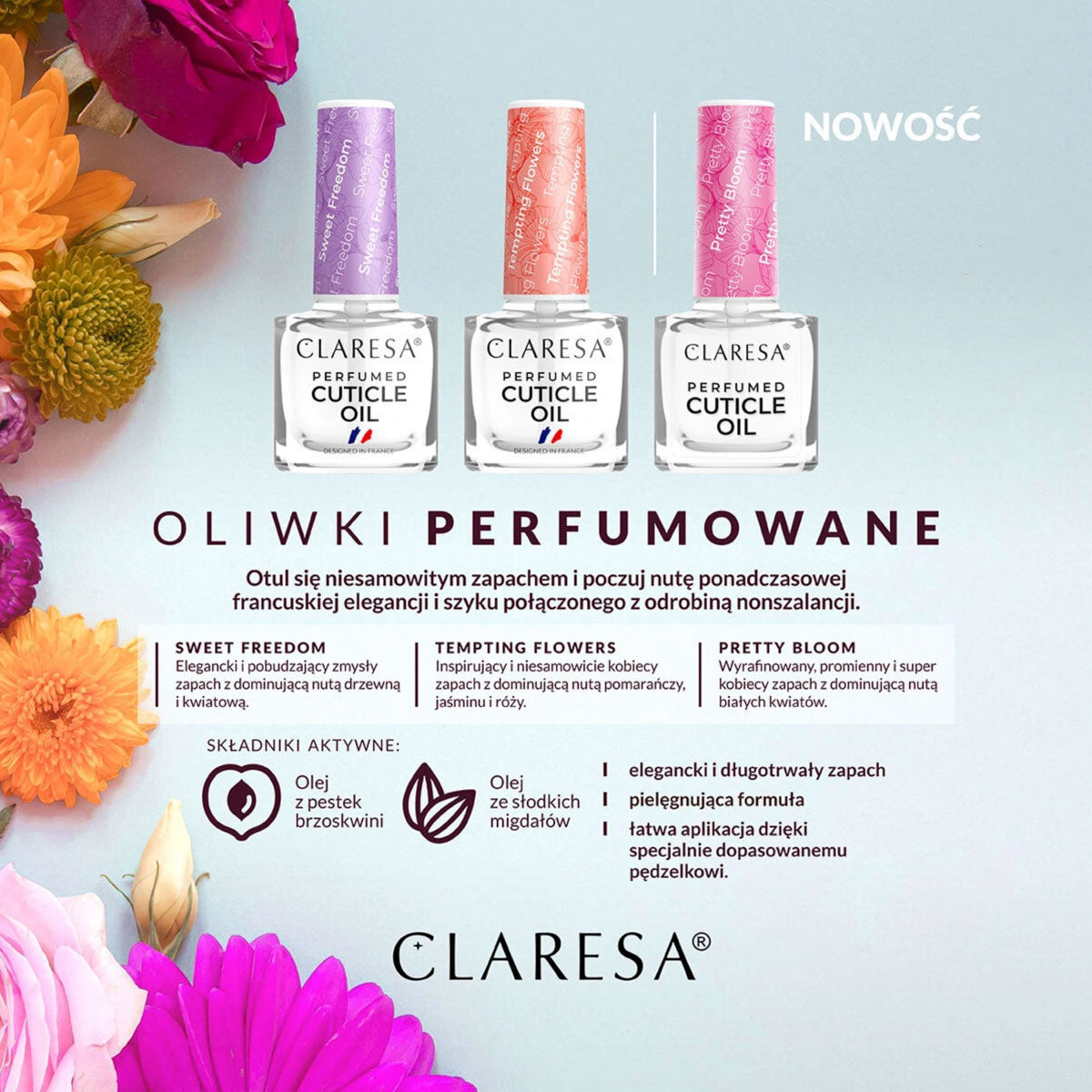 Nagų odelių aliejus CLARESA Pretty Bloom, 5 ml