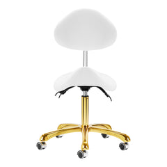 Kosmetologinė kėdutė - balnas, 1004 Giovanni (aukso, balta)