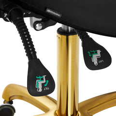 Kosmetologinė kėdutė - balnas, 1004 Giovanni (aukso, juoda)