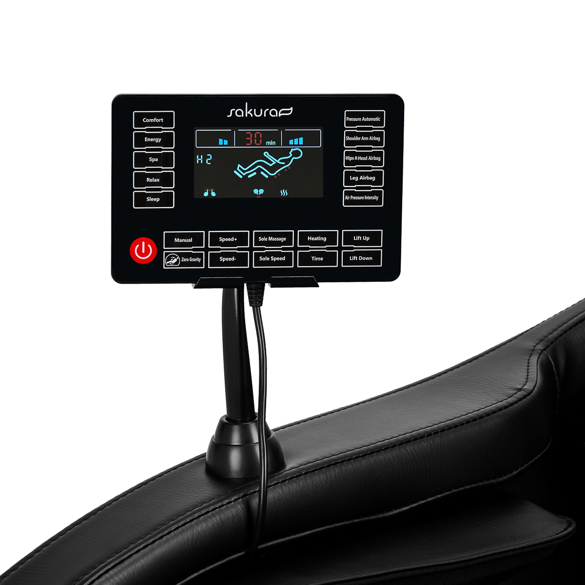 Masažinis fotelis Sakura Classic 305 Wooden Leather – ruda smėlio spalva su medžio imitacija