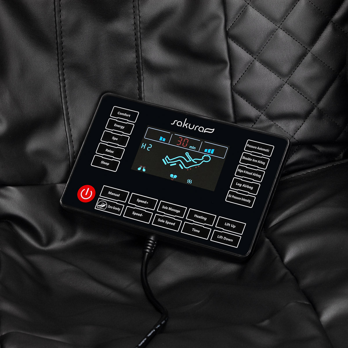 Masažinis fotelis Sakura Classic 305 Wooden Leather – ruda smėlio spalva su medžio imitacija