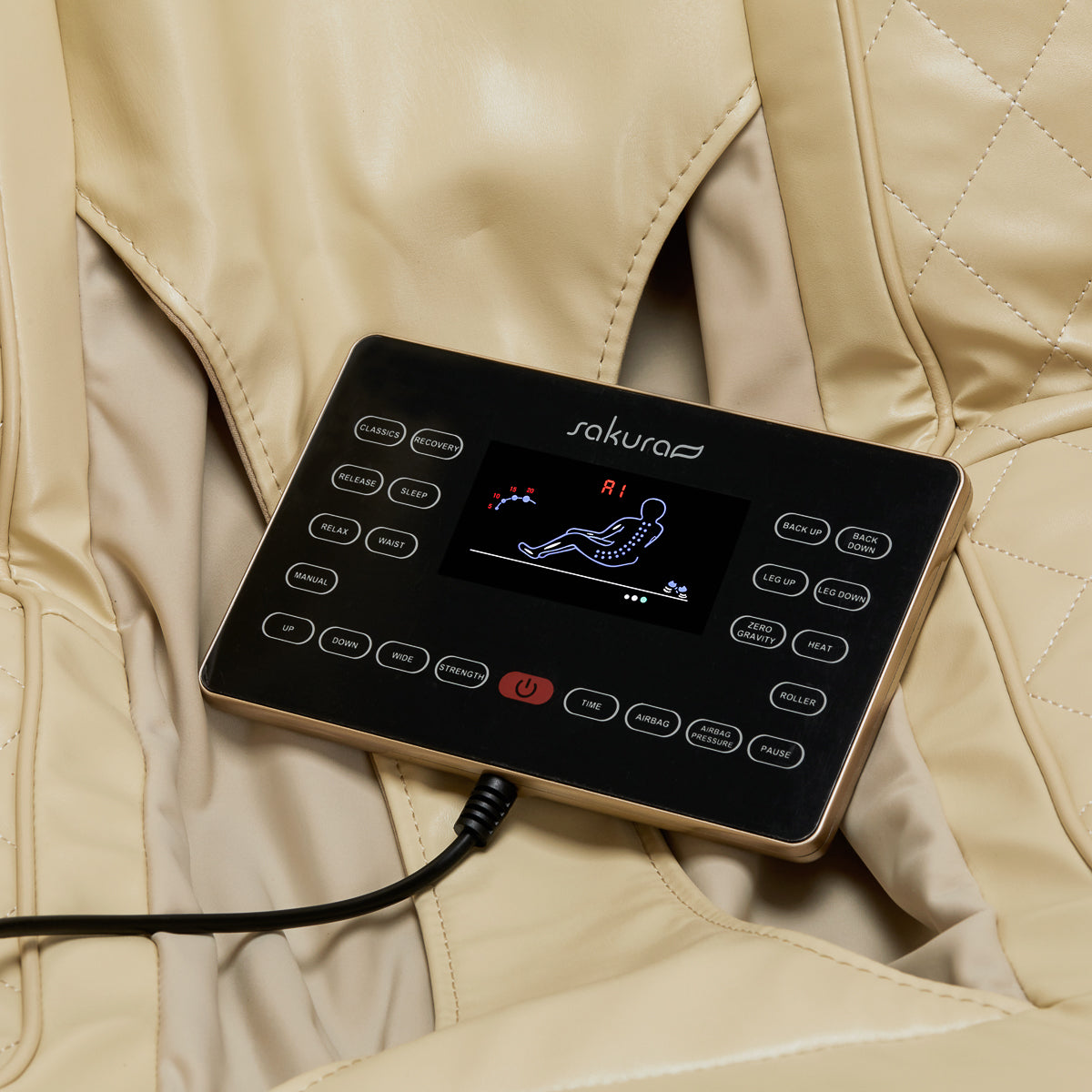 Masažinis fotelis Sakura Comfort Plus 806 – smėlio spalvos