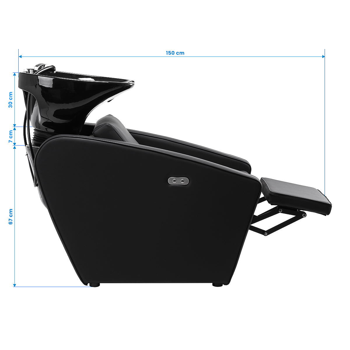 Kirpyklos plautuvė Gabbiano Emma su elektriniu kojų atlošu – juoda