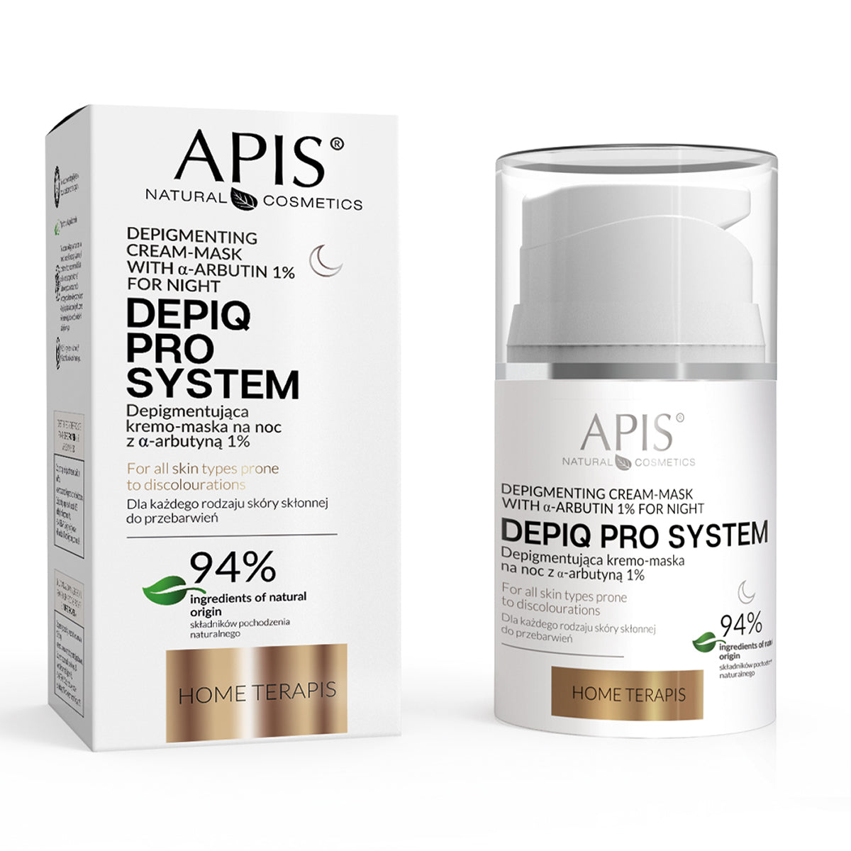 APIS DEPIQ PRO SYSTEM Depigmenting night cream-mask with α-arbutin 1%, 50 ml