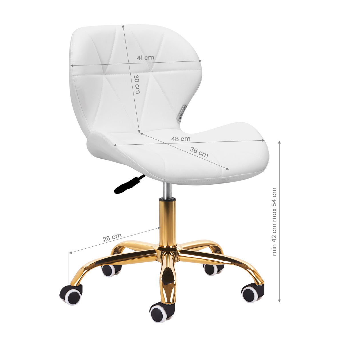 Kosmetologinė kėdutė QS-06G, balta
