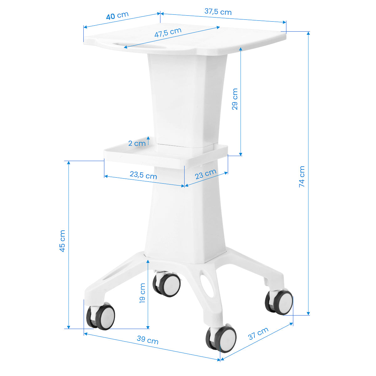 Įrangos staliukas – Appliance Helper 134, baltas