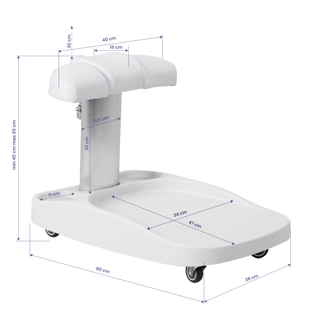 Azzurro vonelės padėklas / vežimėlis / pakojis, baltas