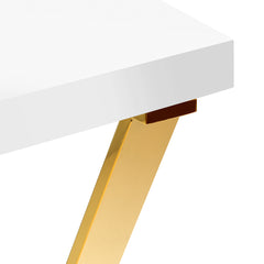 Manikiūro stalas su ištraukėju Momo 04-GL – baltas su auksinėmis kojelėmis