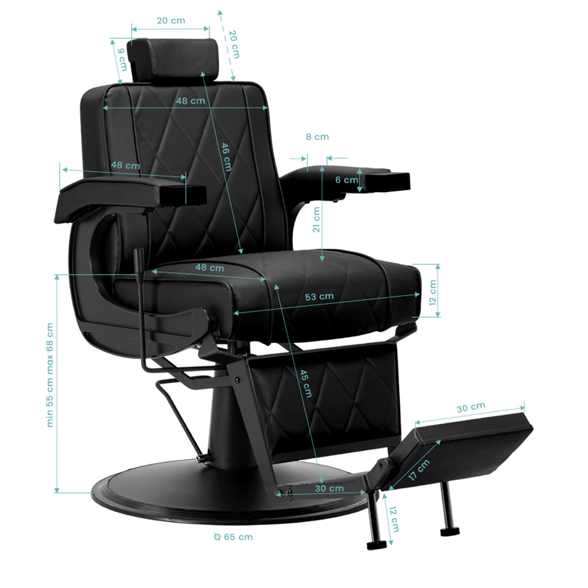 Kirpyklos kėdė Hair System BM88066 Black Pro, juoda