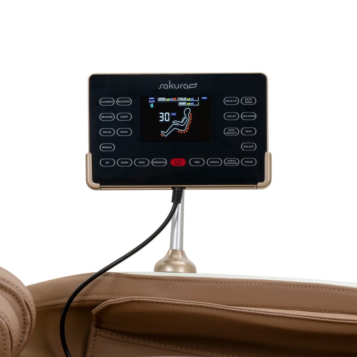 Masažinis krėslas Sakura Luxury 808 – baltas ir smėlio