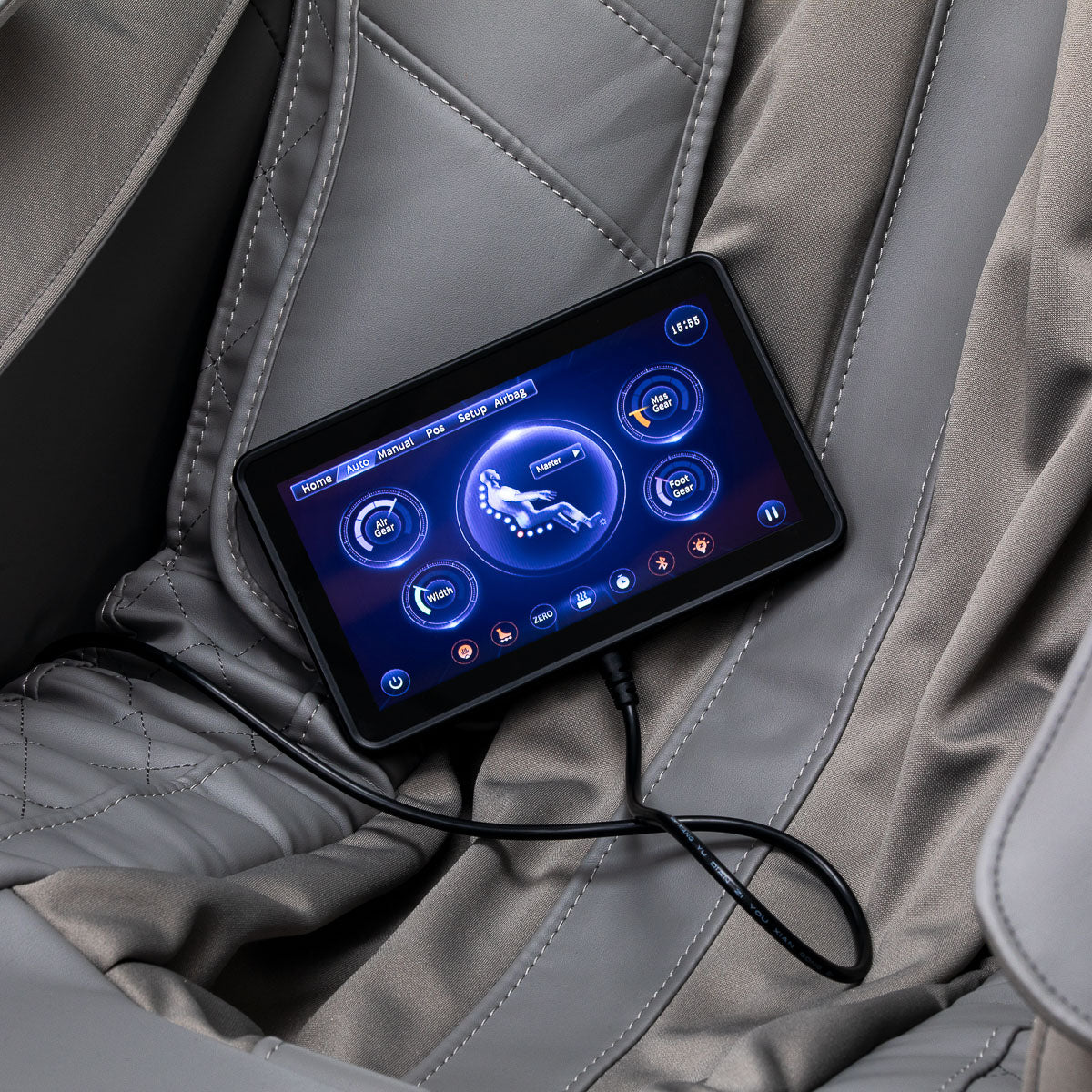 Masažinis krėslas Sakura Maximus 809 3D, valdymas balsu, baltai pilkas