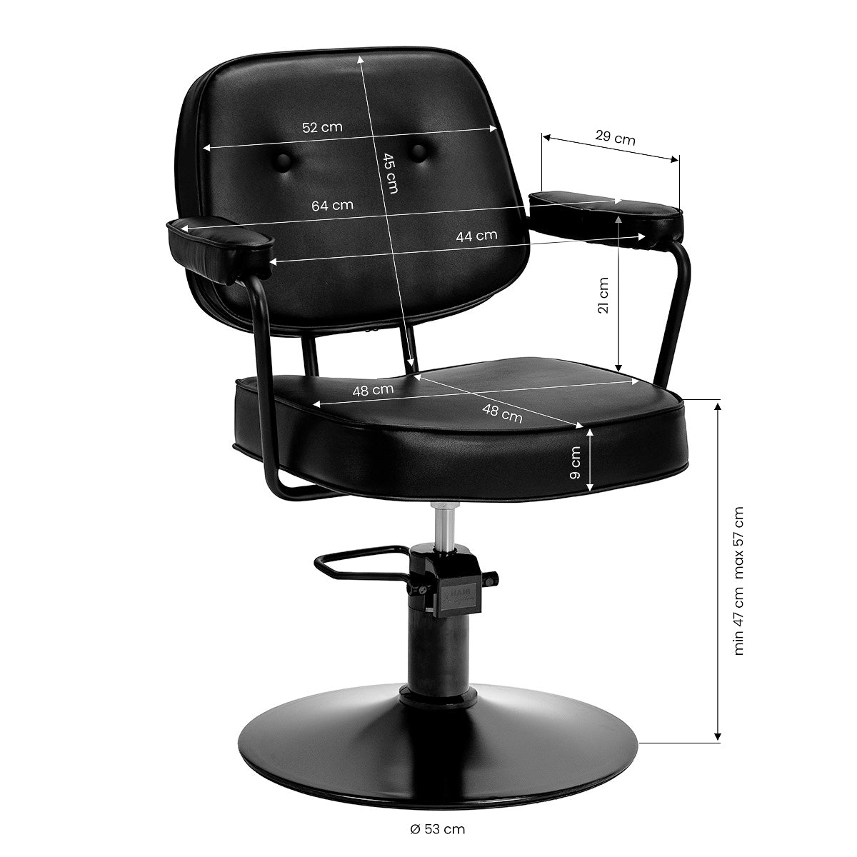 Kirpyklos kėdė Hair System Tru noir, juoda