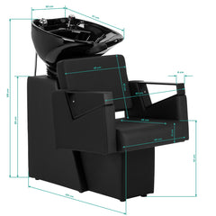 Hair salon wash unit Hair System Duplex Noir
