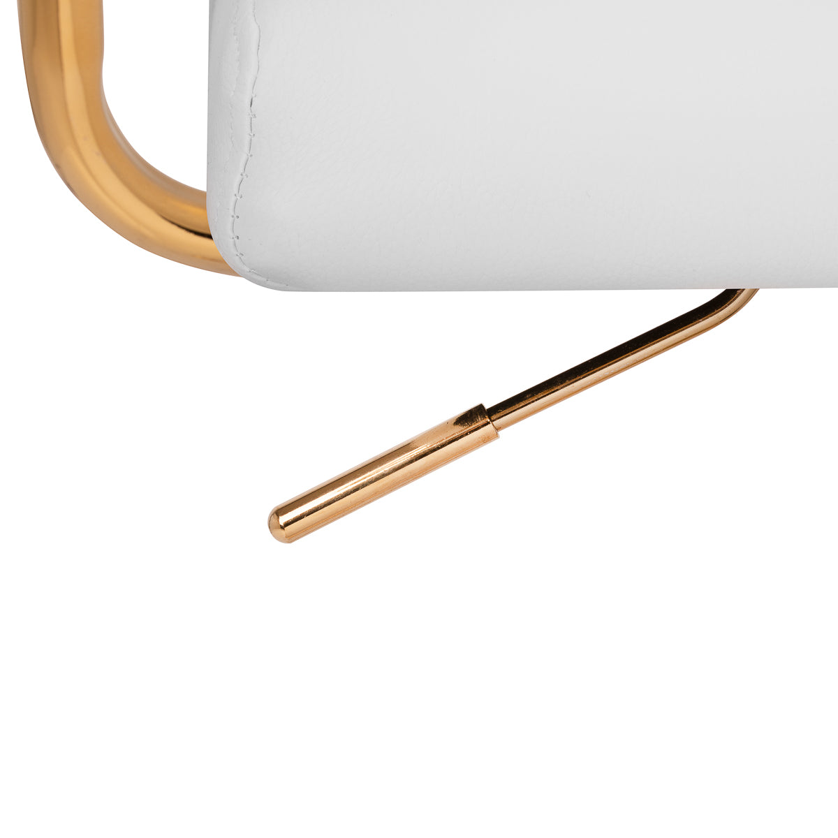 Kosmetologinė kėdė QS-OF211G – šviesiai pilka su auksiniu rėmu