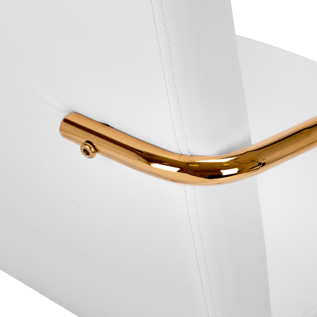 Kosmetologinė kėdė QS-OF211G – šviesiai pilka su auksiniu rėmu