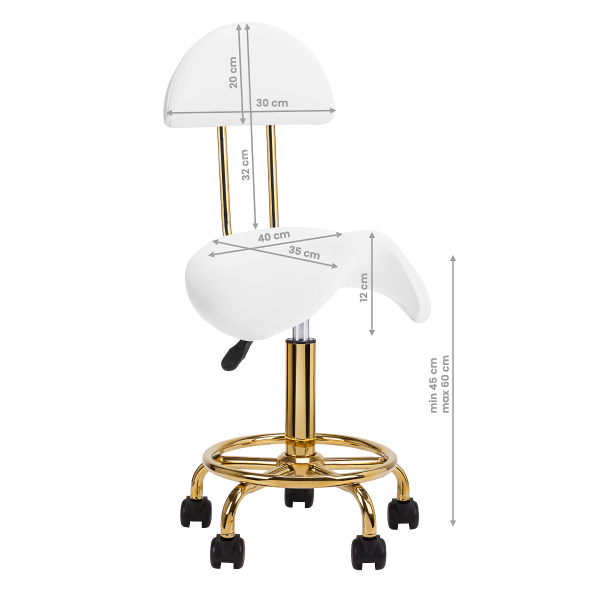 Cosmetic stool 6001-G gold white second category