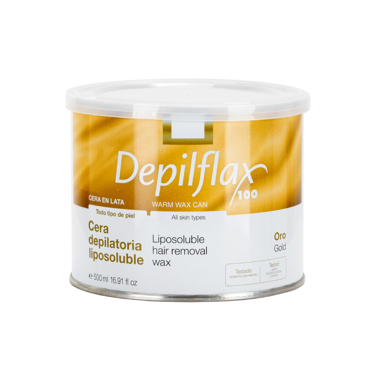 Depilflax Gold depiliacinis vaškas skardinėje, 500 ml
