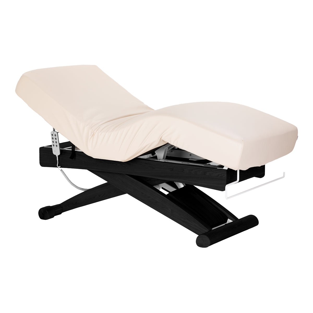 Sillon Siesta SPA lounger – elektrinis kosmetologinis gultas, kreminis su juodu pagrindu