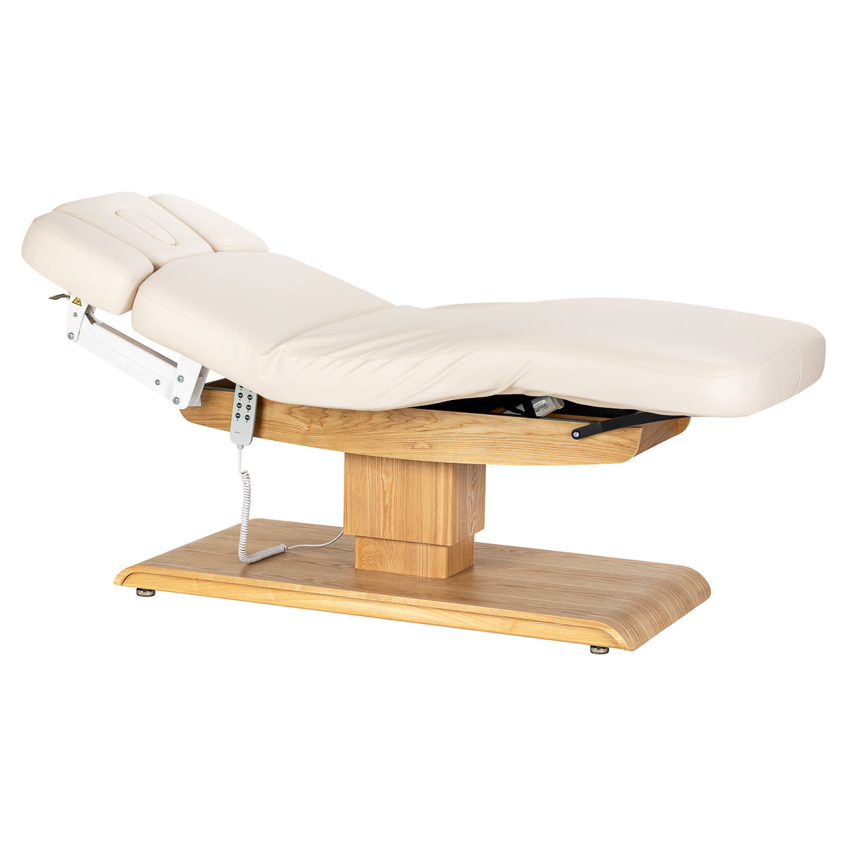 Sillon Relax SPA lounger – elektrinis kosmetologinis gultas, kreminis su šviesiai rudu pagrindu