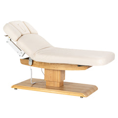 Sillon Relax SPA lounger – elektrinis kosmetologinis gultas, kreminis su šviesiai rudu pagrindu