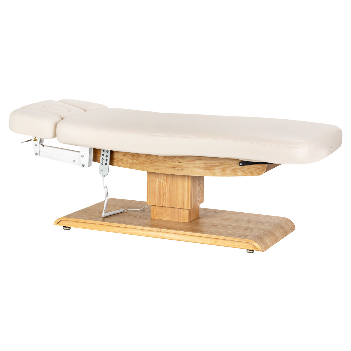 Sillon Relax SPA lounger – elektrinis kosmetologinis gultas, kreminis su šviesiai rudu pagrindu