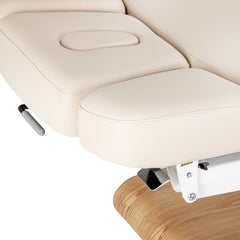Sillon Relax SPA lounger – elektrinis kosmetologinis gultas, kreminis su šviesiai rudu pagrindu