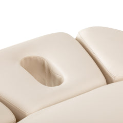 Sillon Relax SPA lounger – elektrinis kosmetologinis gultas, kreminis su šviesiai rudu pagrindu