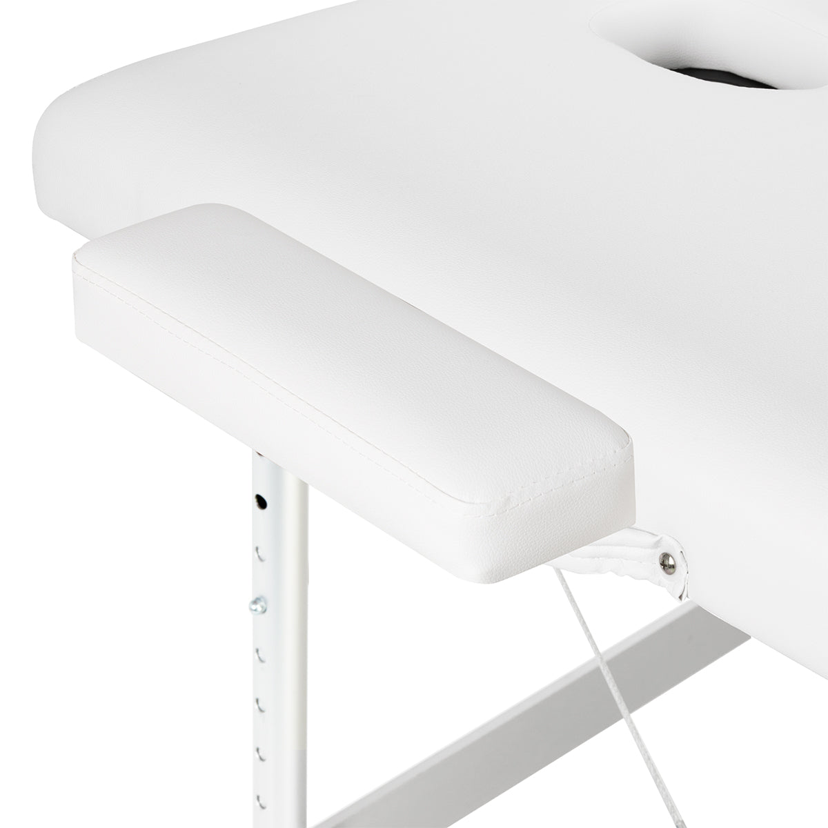 Sulankstomas aliuminis masažo stalas BALANCE, 3 dalių, baltas