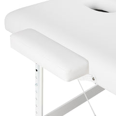 Sulankstomas aliuminis masažo stalas BALANCE, 3 dalių, baltas