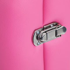 Sulankstomas medinis masažo stalas BALANCE, 2 dalių, rožinis su juodu rėmu