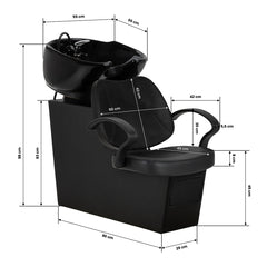 Kirpyklos plautuvė Hair System Borneo, juoda