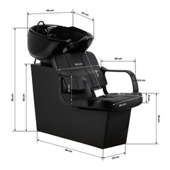 Kirpyklos plautuvė Hair System Komodo, juoda – vaizdas 12