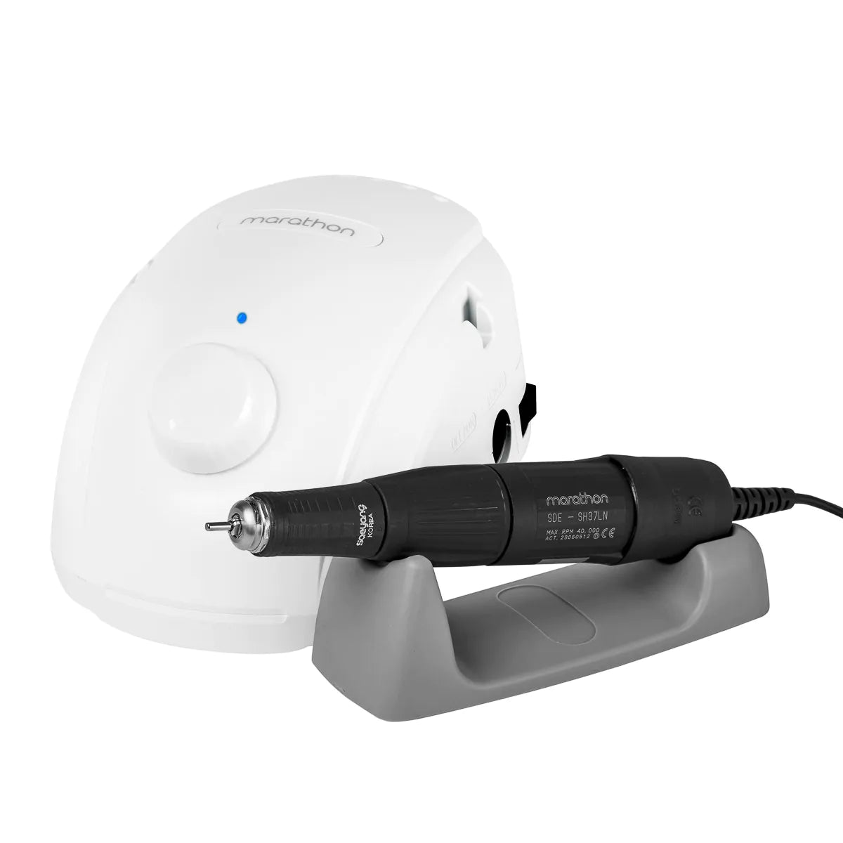 Saeyang Marathon 3 Champion NEW nagų freza su SH37LN rankenėle, balta