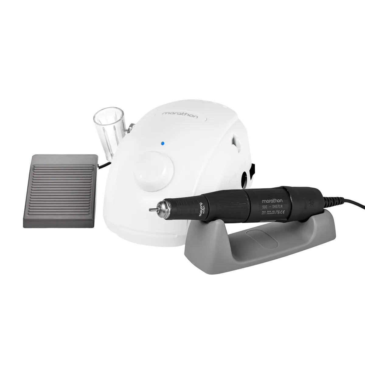 Saeyang Marathon 3 Champion NEW nagų freza su SH37LN rankenėle, balta