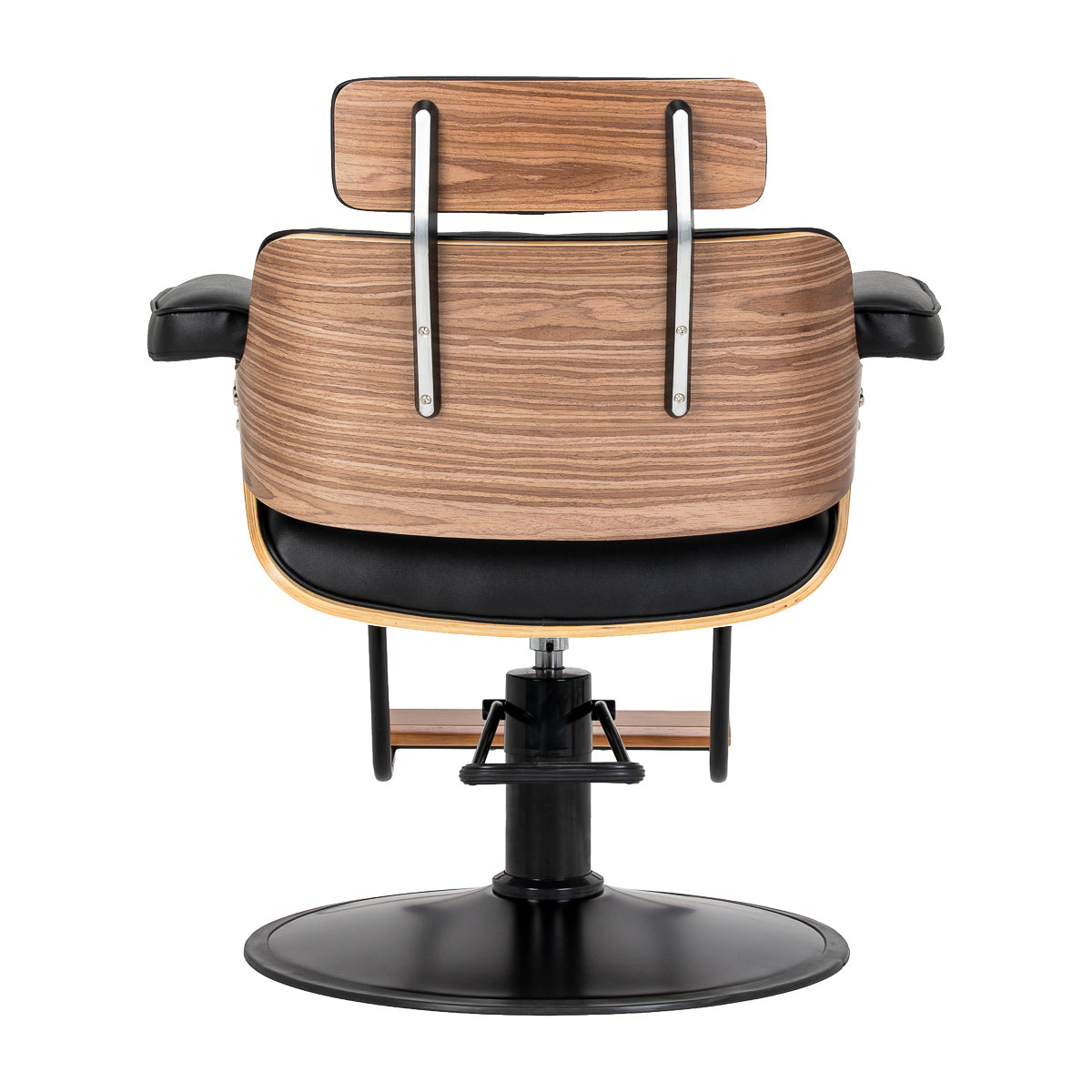 Hairdressing chair Gabbiano Florencja in black and walnut with a black base