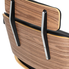 Hairdressing chair Gabbiano Florencja in black and walnut with a black base
