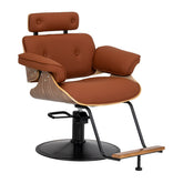 Hairdressing chair Gabbiano Florencja in brown with a black base